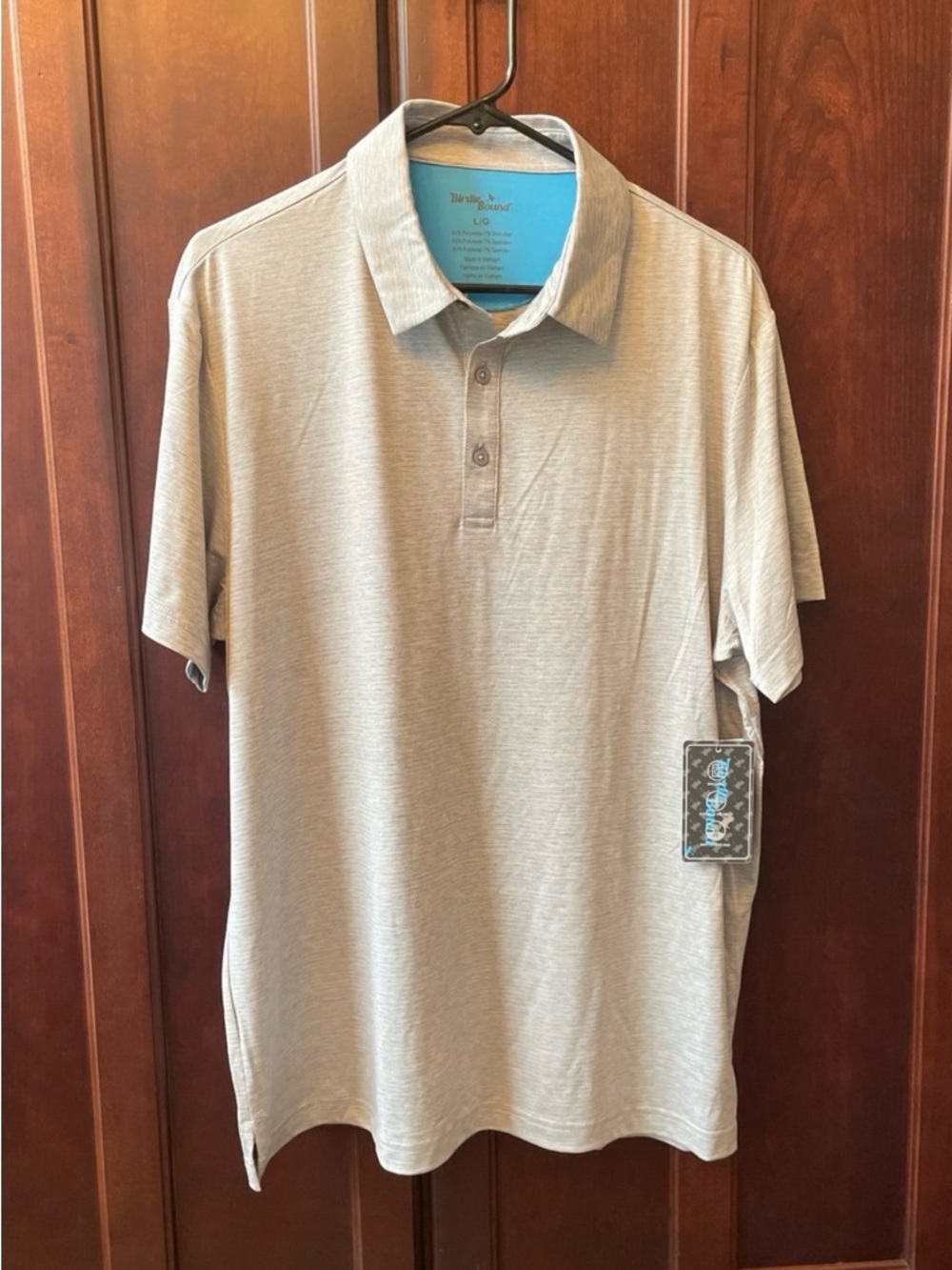 Birdie Bound Men’s Performance Golf Short Sleeve Polo- Large Alloy (gray) NWT